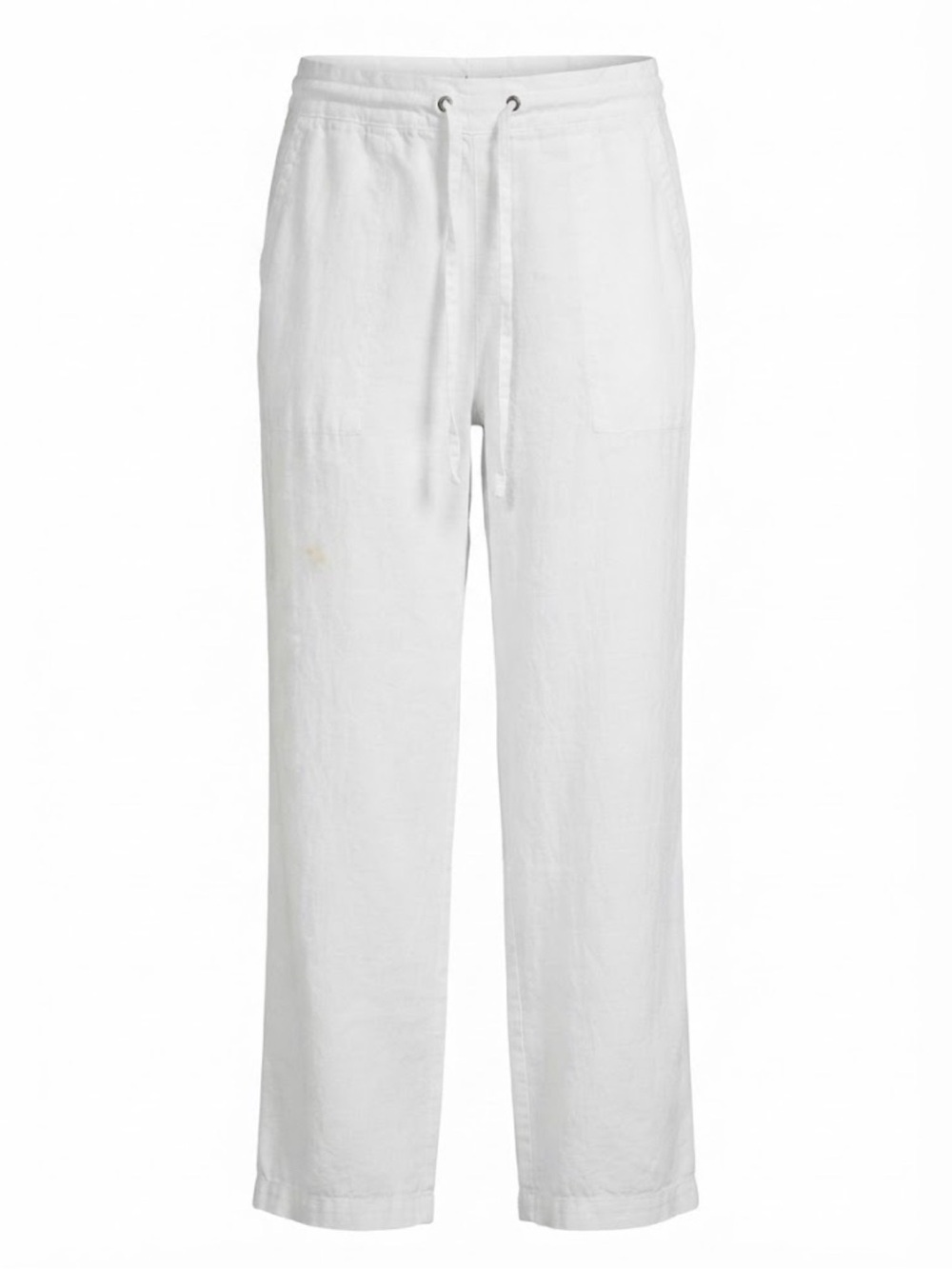Cynthia Rowley White Drawstring Linen Capris